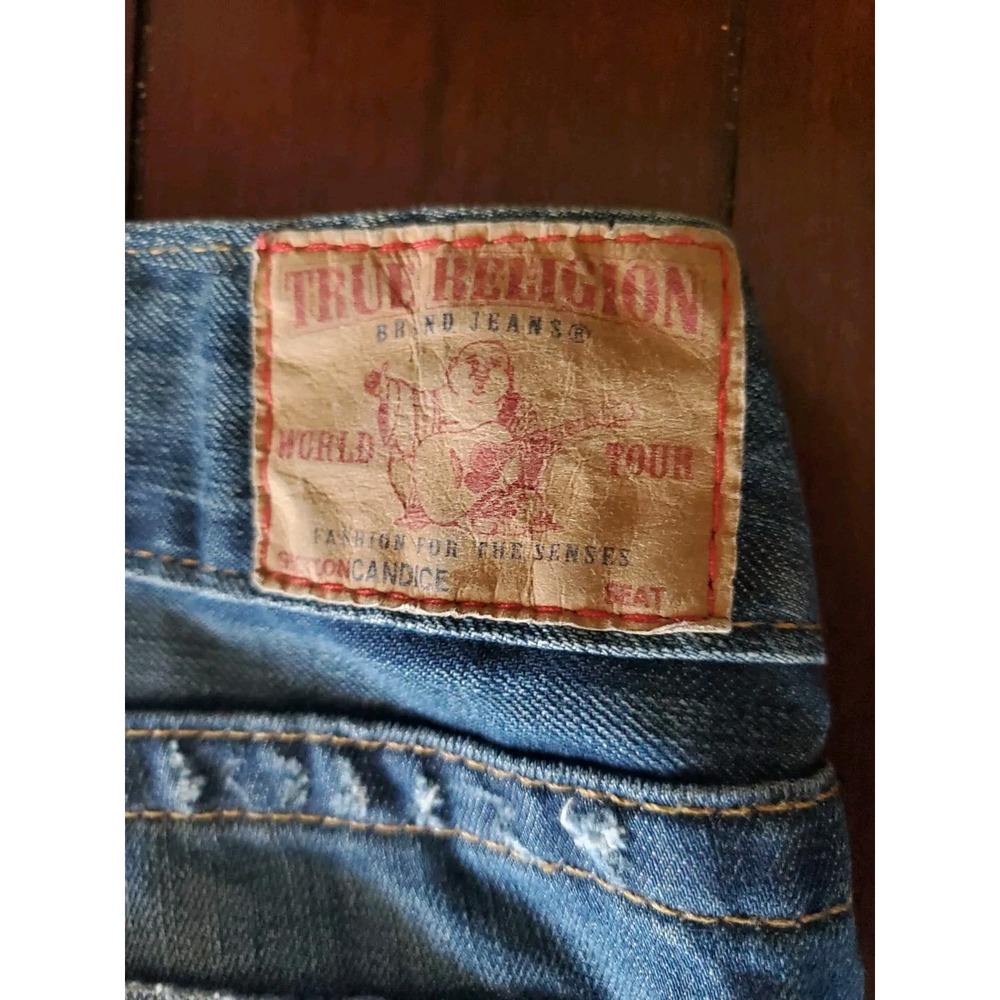 True Religion Candice Jeans Women Sz 30 Flare 100% Cotton Distressed USA - Picture 7 of 9